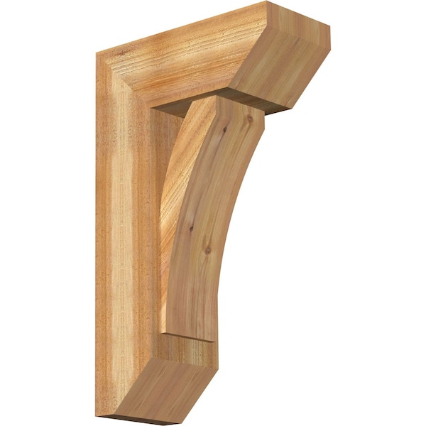 Ekena Millwork Thorton Slat Rough Sawn Bracket w/ Offset Brace, Western Red Cedar, 8"W x 18"D x 30"H BKT0806X18X30THR06RWR - main